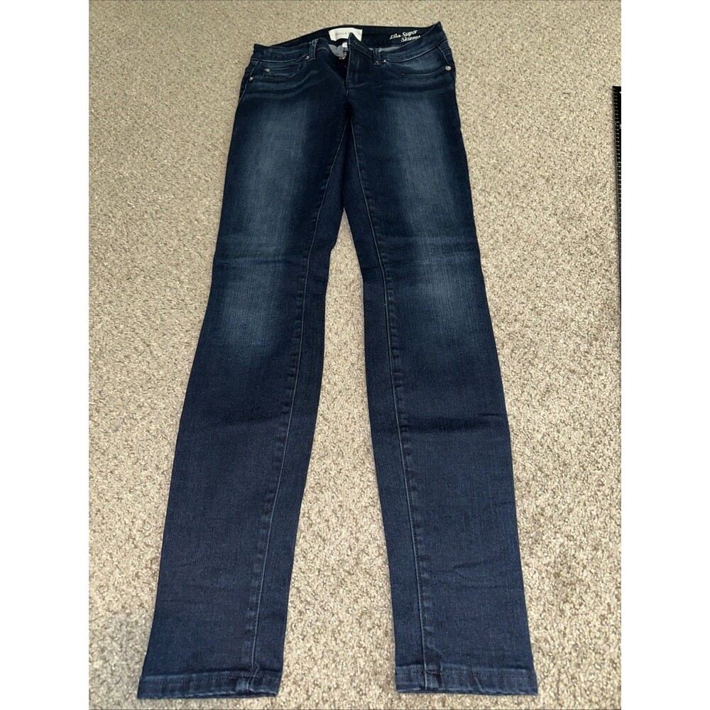 Henry & Belle Jeans 27 Lila Super Skinny Ankle Pure Indigo Dark Wash Stretch